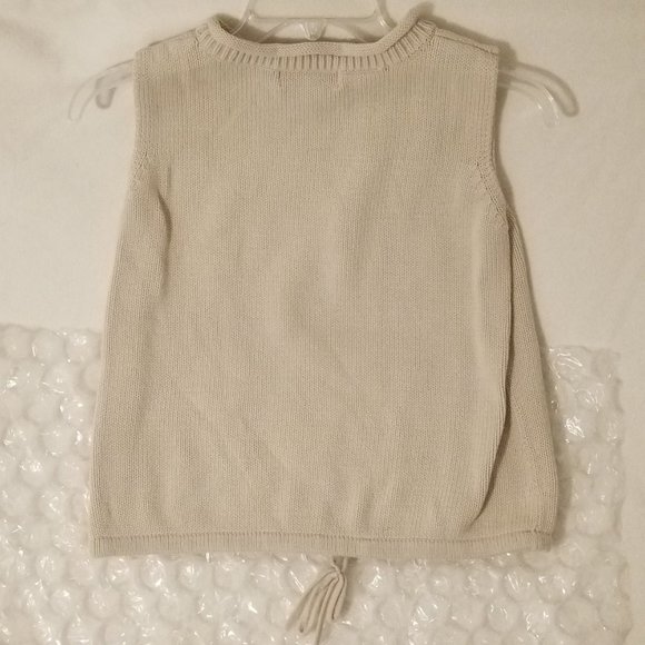 Casual Corner Sleeveless Knit Top Beige 100% Cotton Size M - Picture 3 of 5